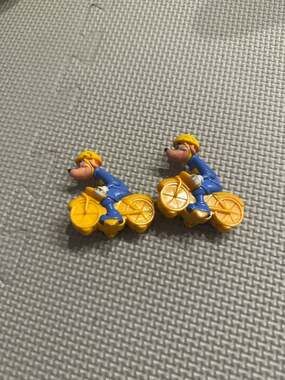 Vintage 1977 Gabriel Disney Goofy on Tricycle Toy Figures (Set of 2)